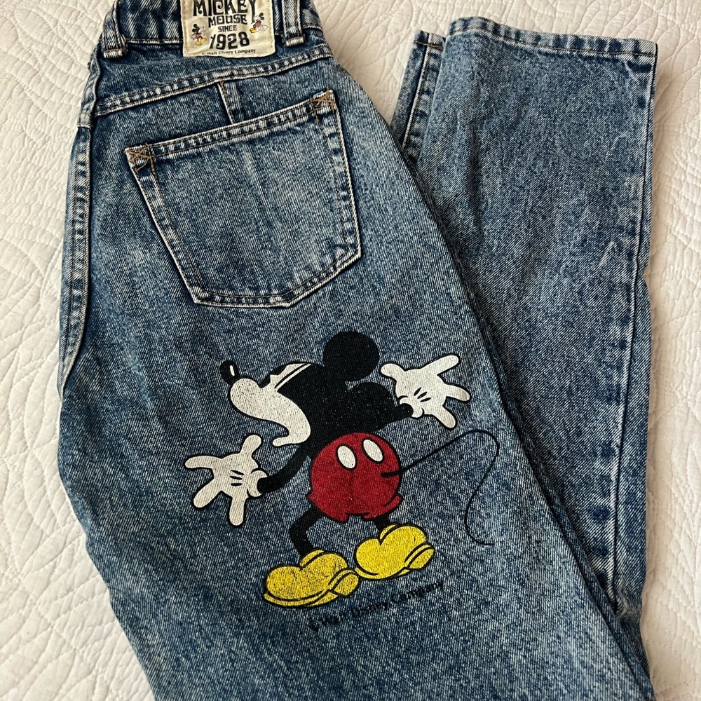 Mickey Mouse Blue Denim Cropped Jeans